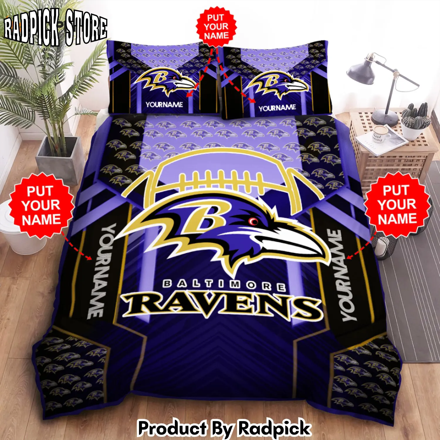 Radpick baltimore ravens duvet cover bedding set gift for fans bd053 rp3278483